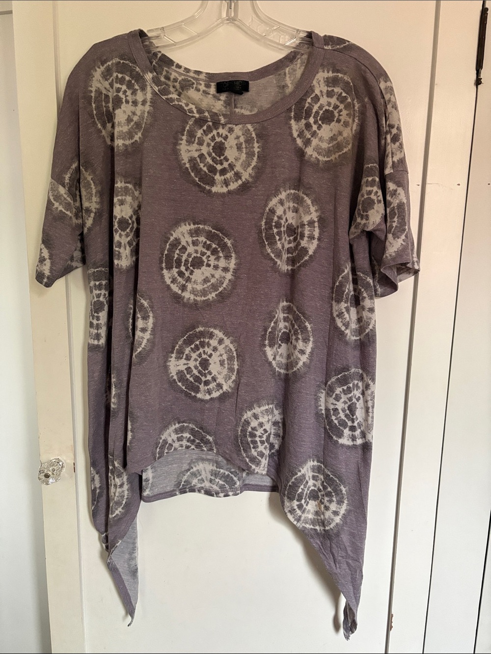 Relaxed Tie-Dye Short Sleeve Shirt - Gray